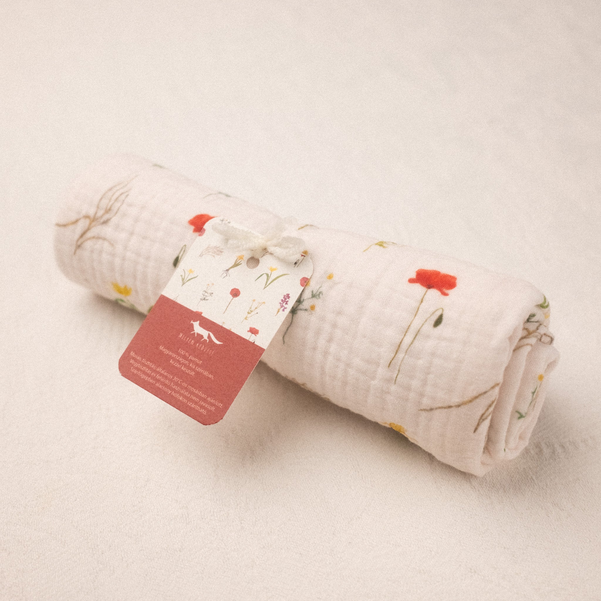 Muszlin babakendő - Kiskunsági virágzás