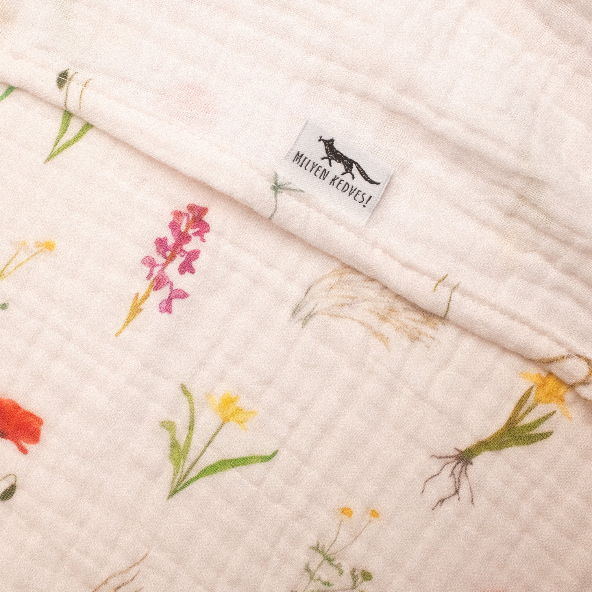 Muszlin babakendő - Kiskunsági virágzás