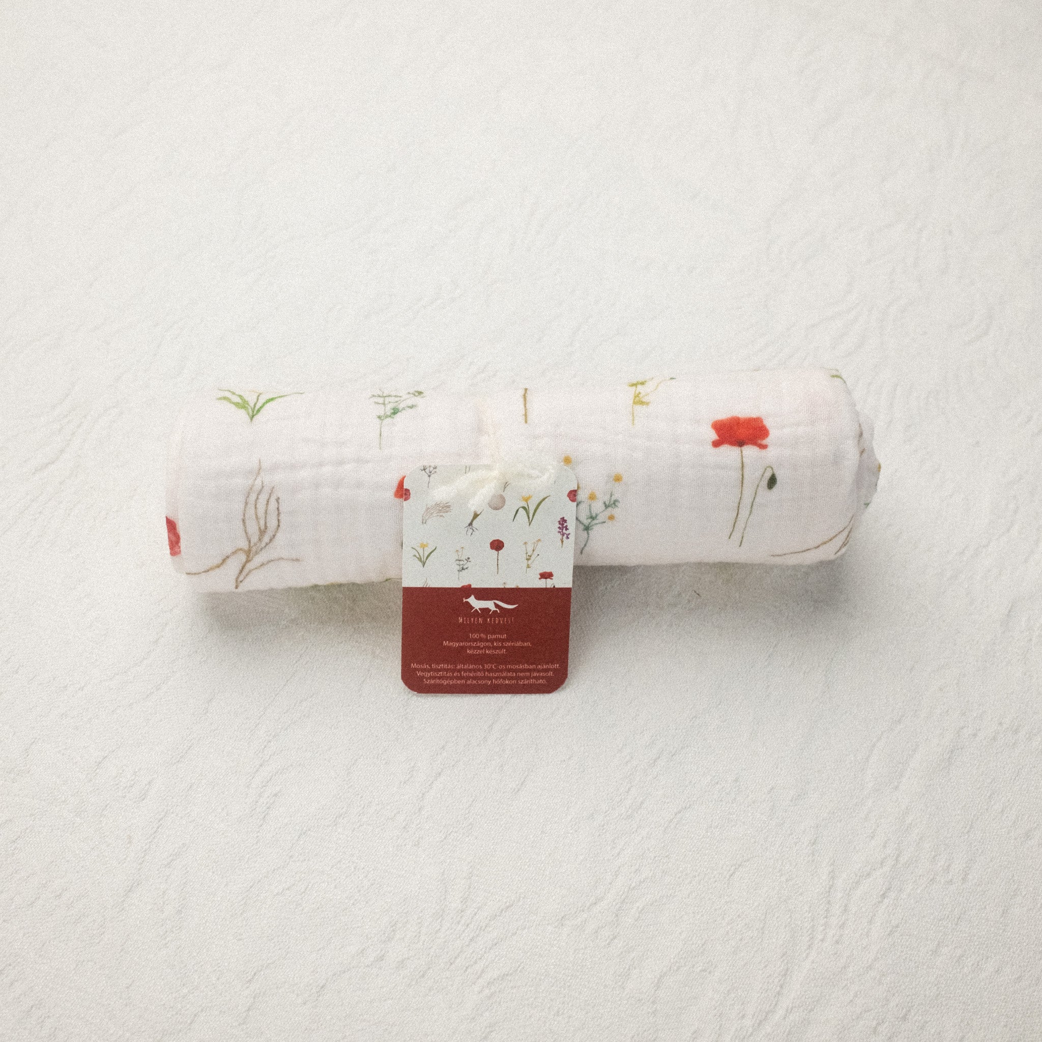 Muszlin babakendő - Kiskunsági virágzás