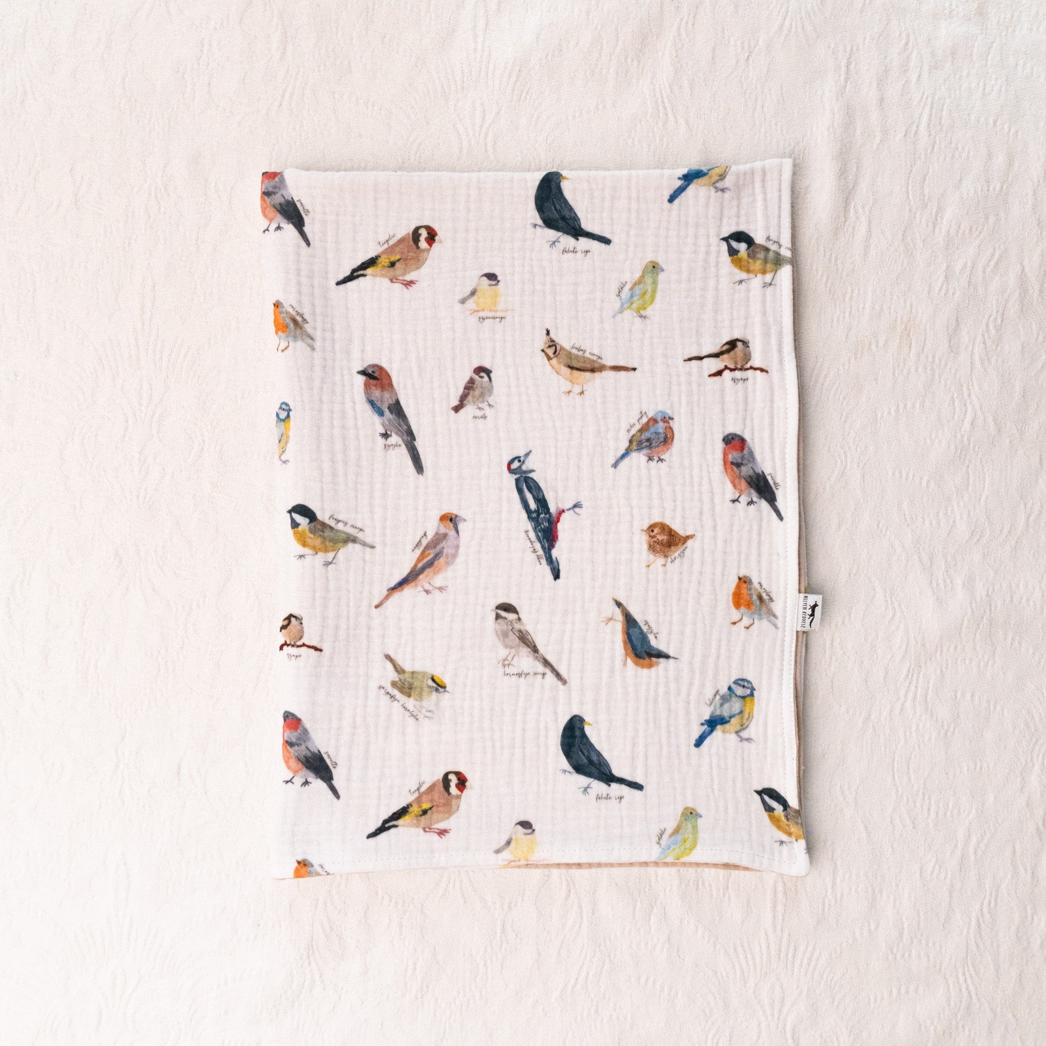 Kétrétegű muszlin takaró - Téli madárdal