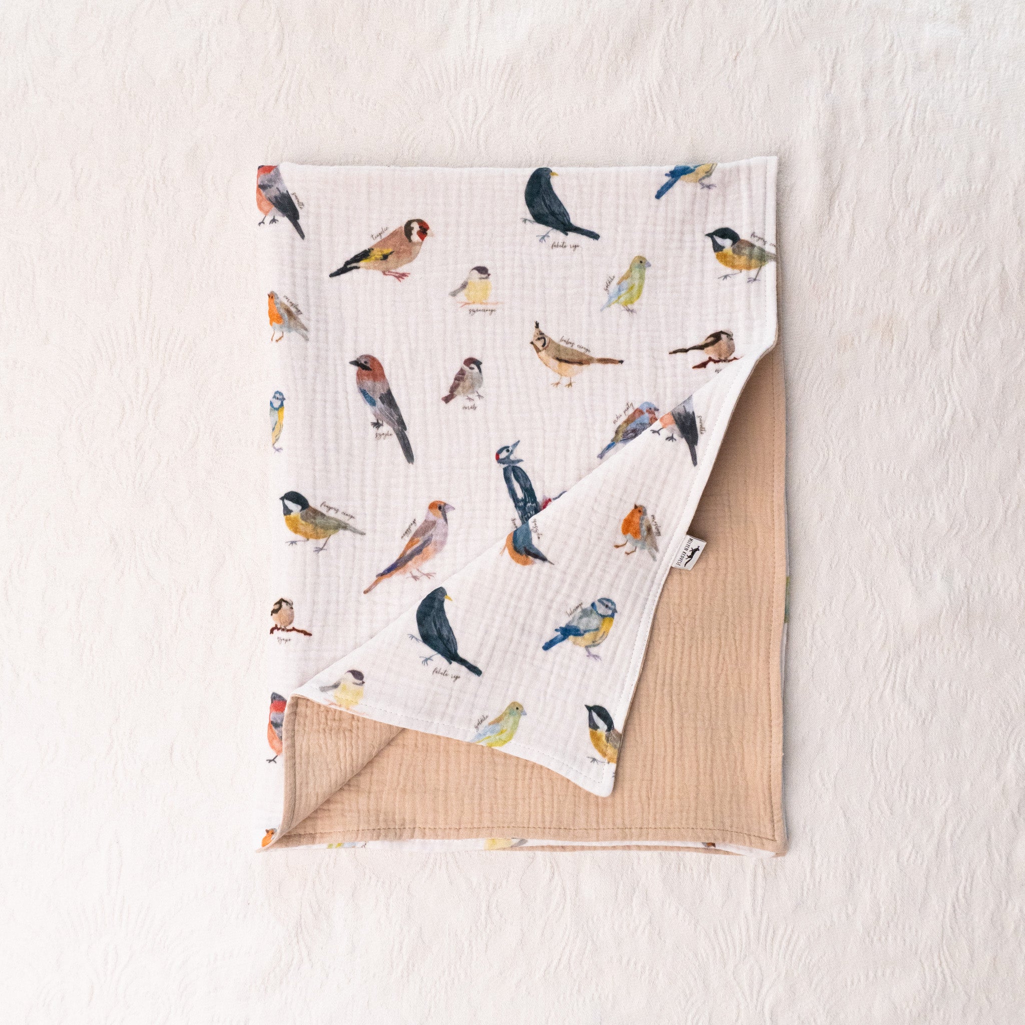 Kétrétegű muszlin takaró - Téli madárdal