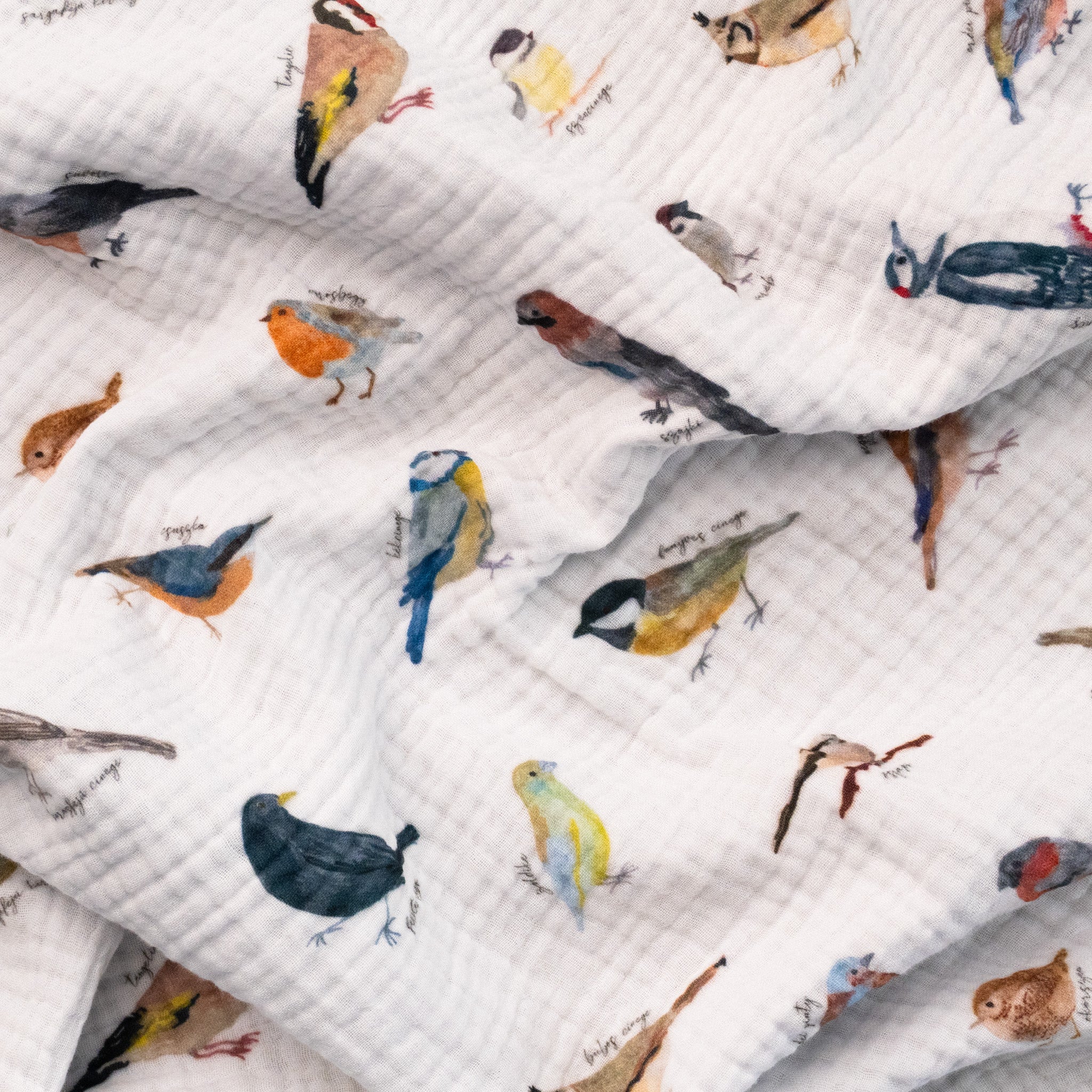 Kétrétegű muszlin takaró - Téli madárdal