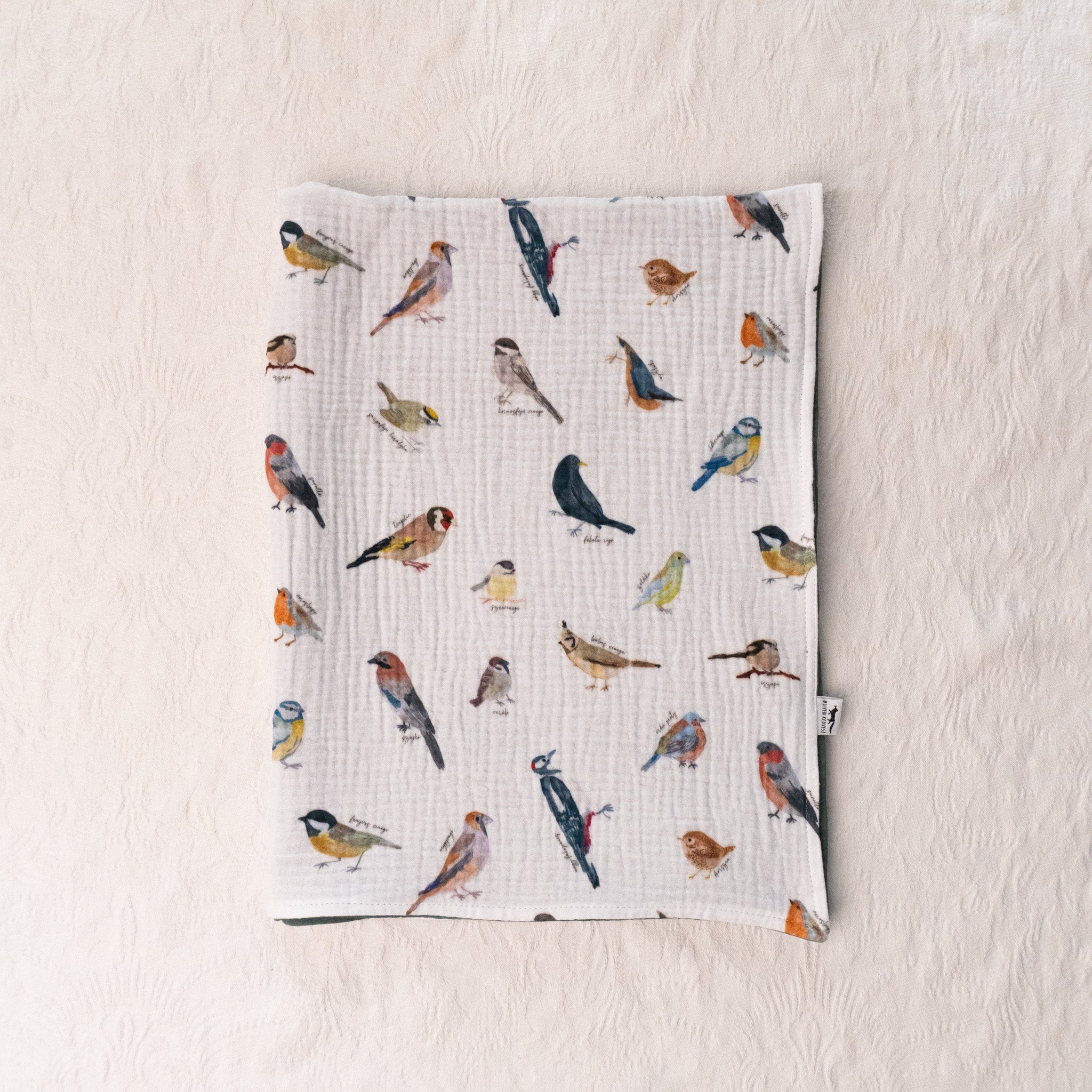 Kétrétegű muszlin takaró - Téli madárdal